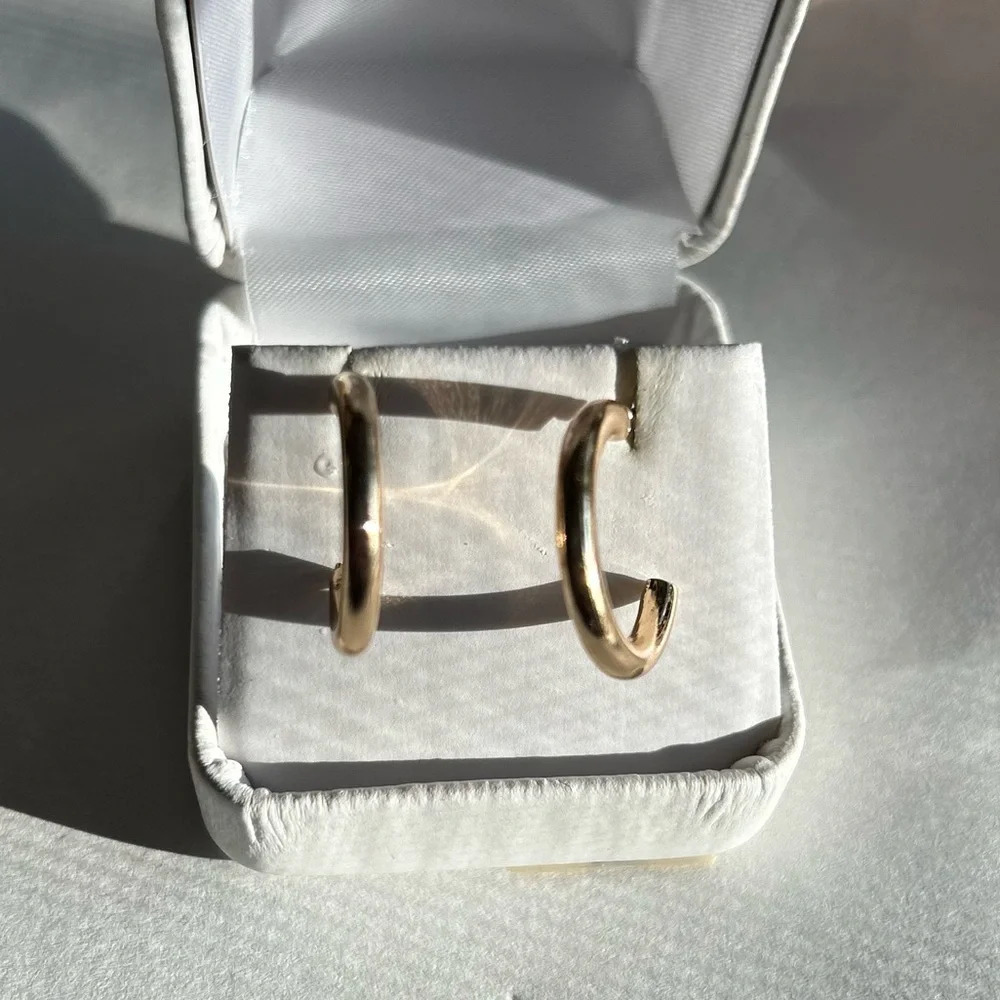 3/$20 Gold Plated Classic Casual Smooth Circular Hoop Earrings